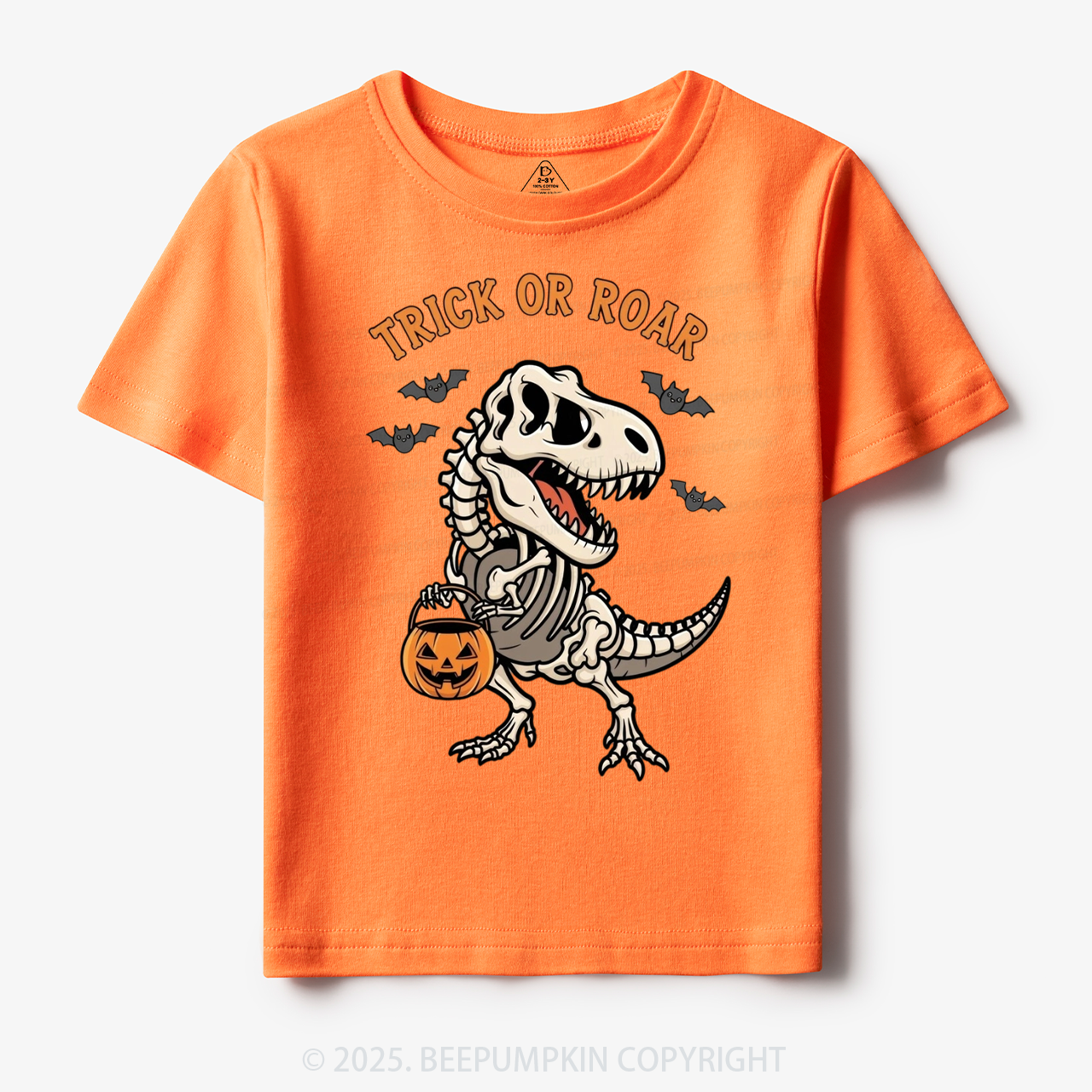 Trick Or Roar Dinosaur Halloween Toddler&Kid's Tees Beepumpkin