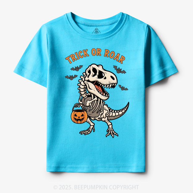Trick Or Roar Dinosaur Halloween Toddler&Kid's Tees Beepumpkin