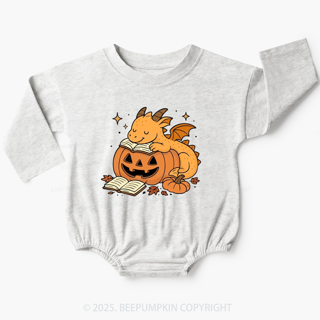 Sleeping Pumpkin Dragon Baby Bubble Romper Beepumpkin