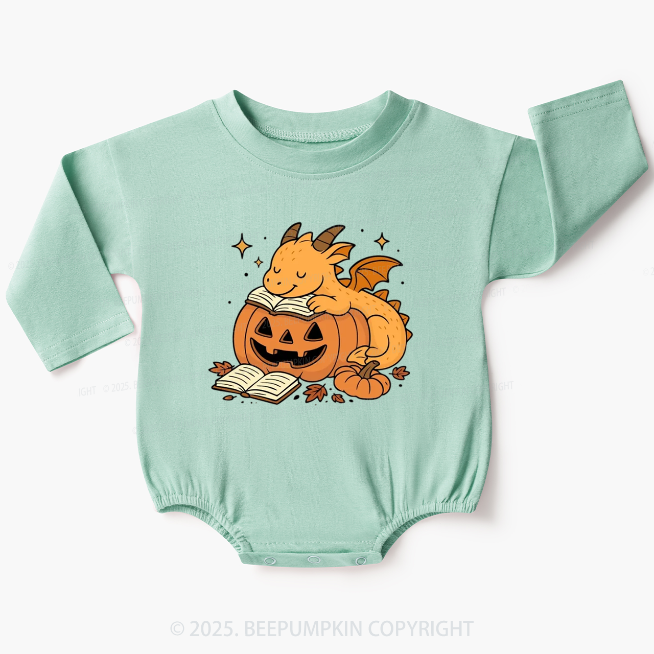 Sleeping Pumpkin Dragon Baby Bubble Romper Beepumpkin