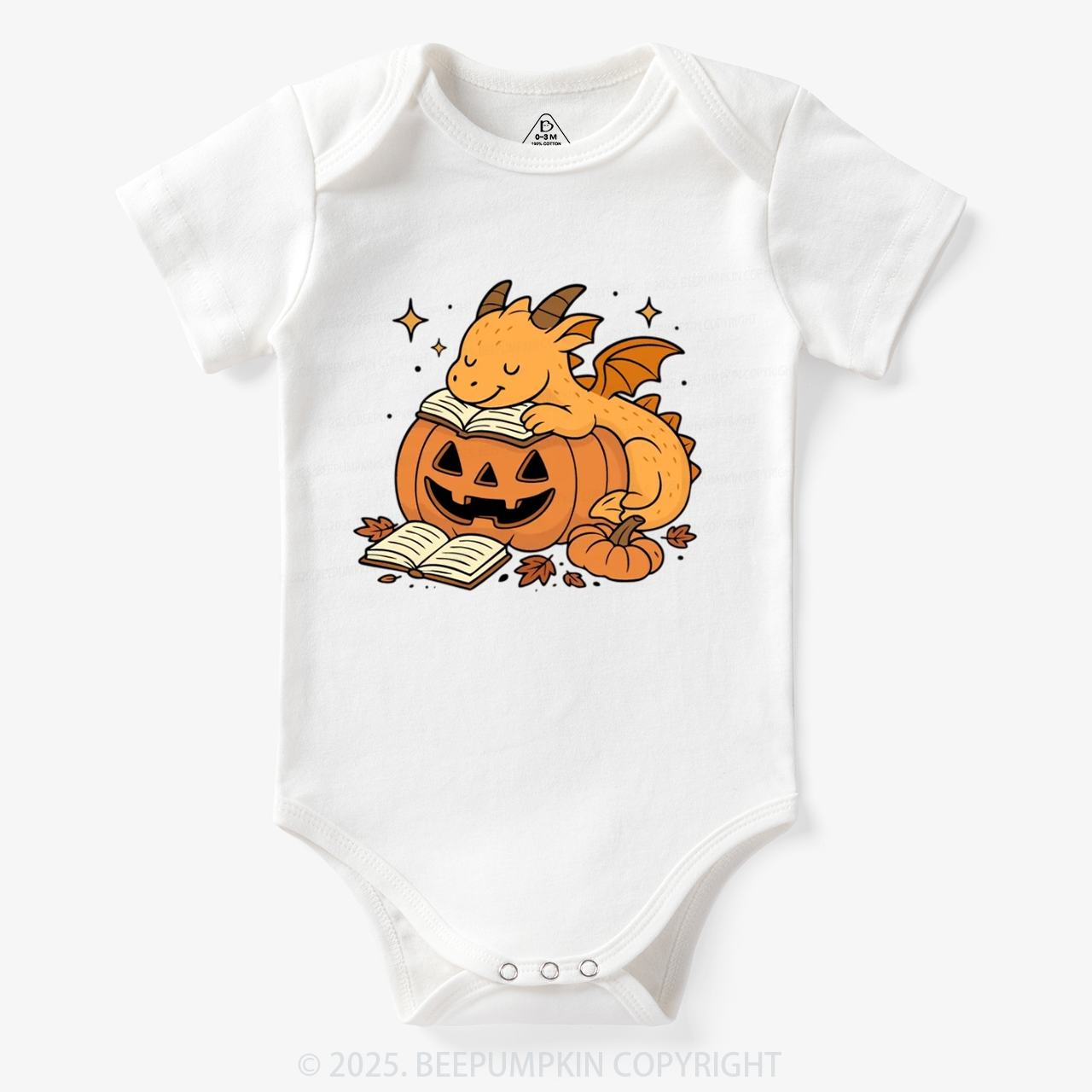 Sleeping Pumpkin Dragon Halloween Bodysuit Beepumpkin