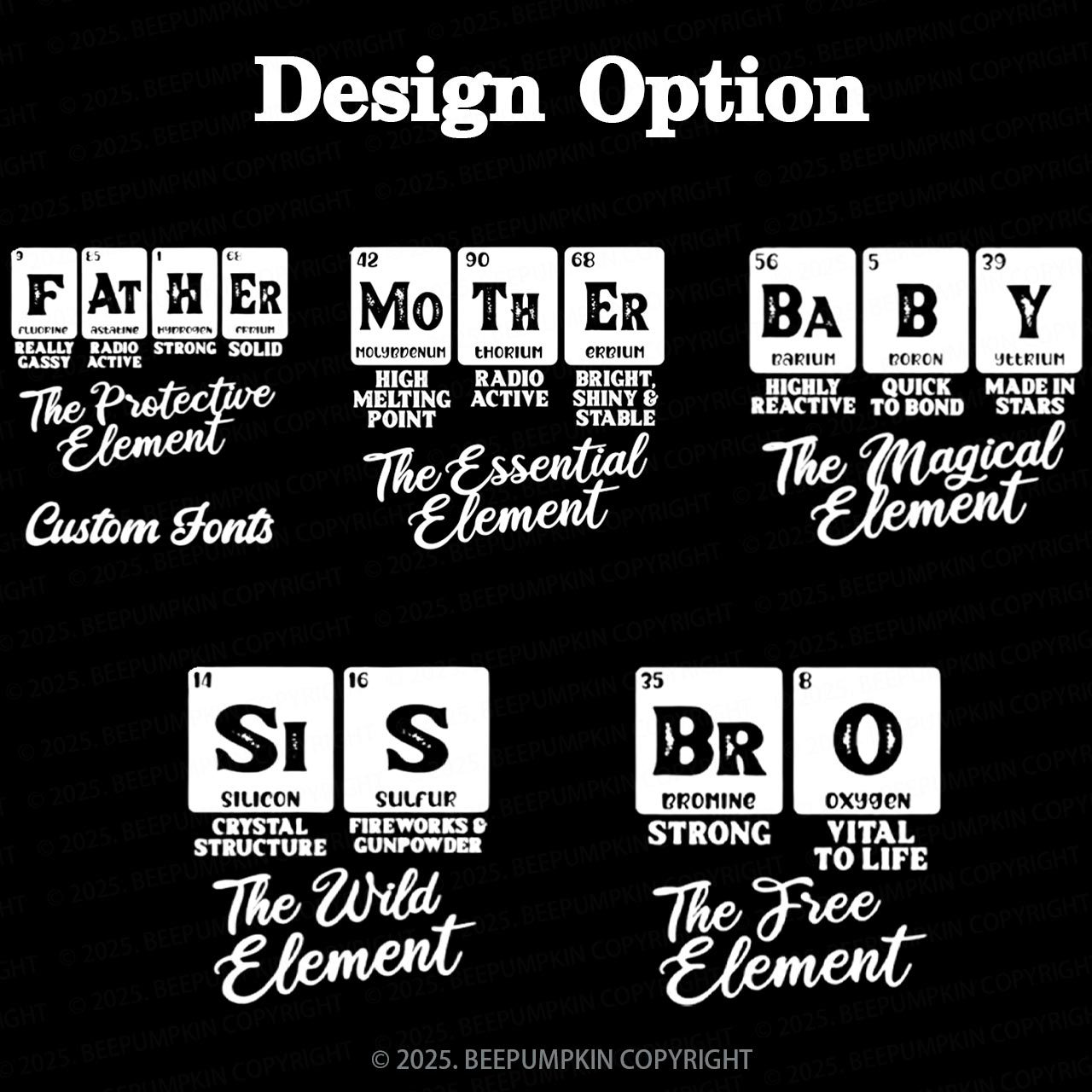Personalized Element Family Matching Hoodie Set