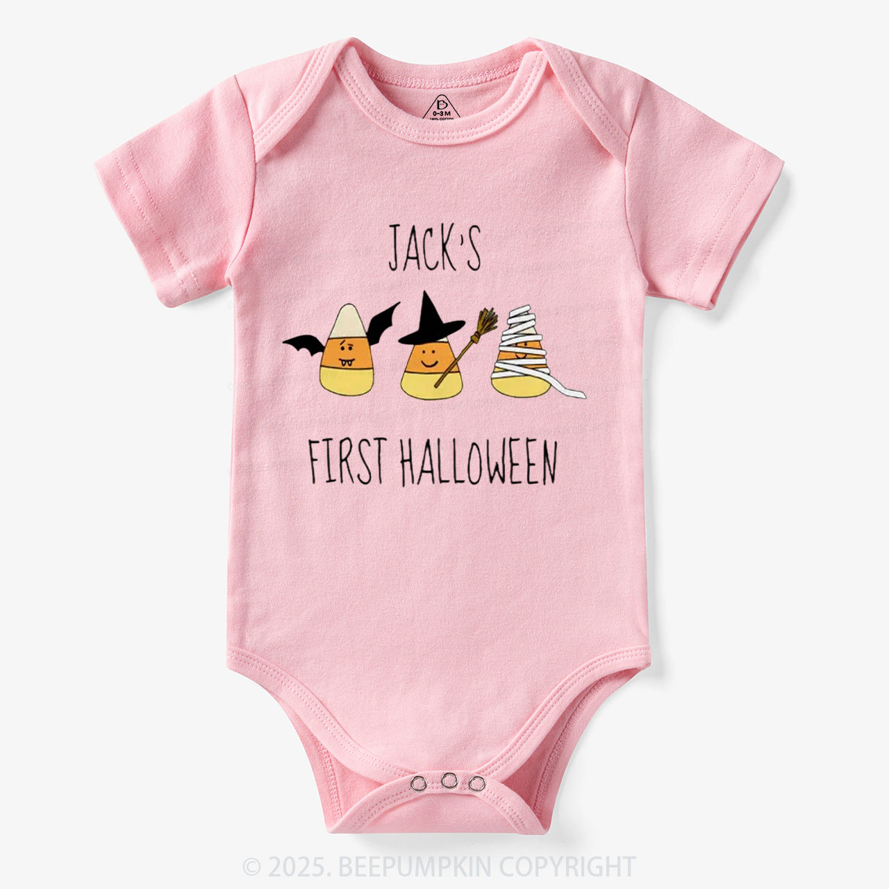 Personalized First Halloween Candy Corn Bodysuit Beepumpkin