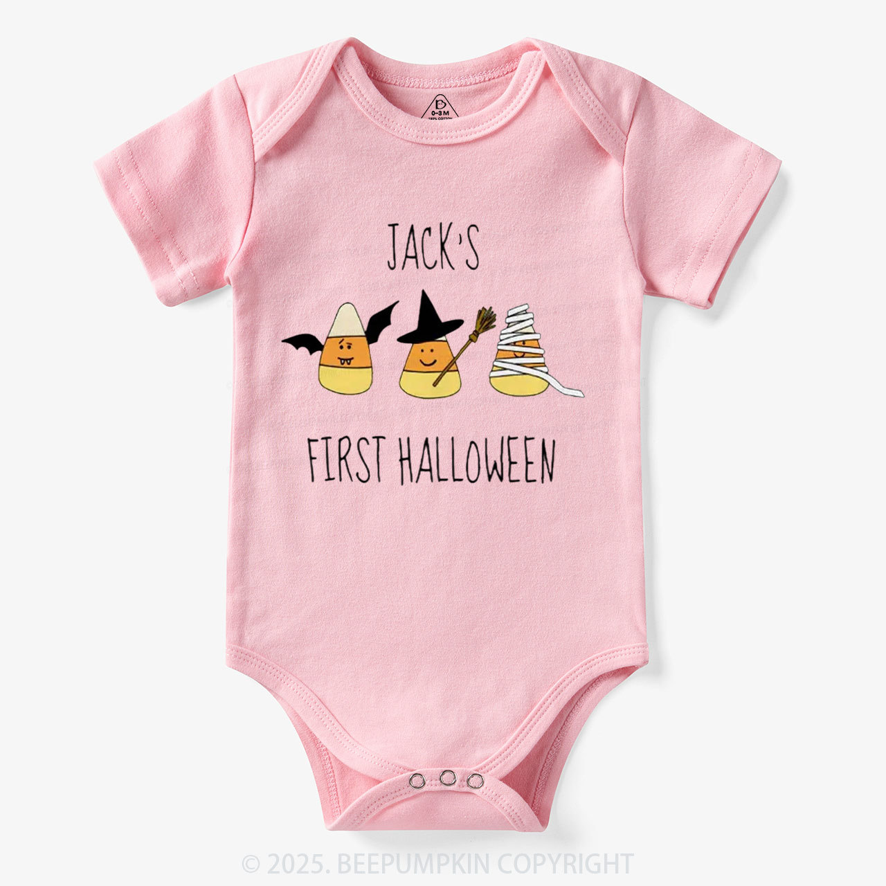 Personalized First Halloween Candy Corn Bodysuit Beepumpkin