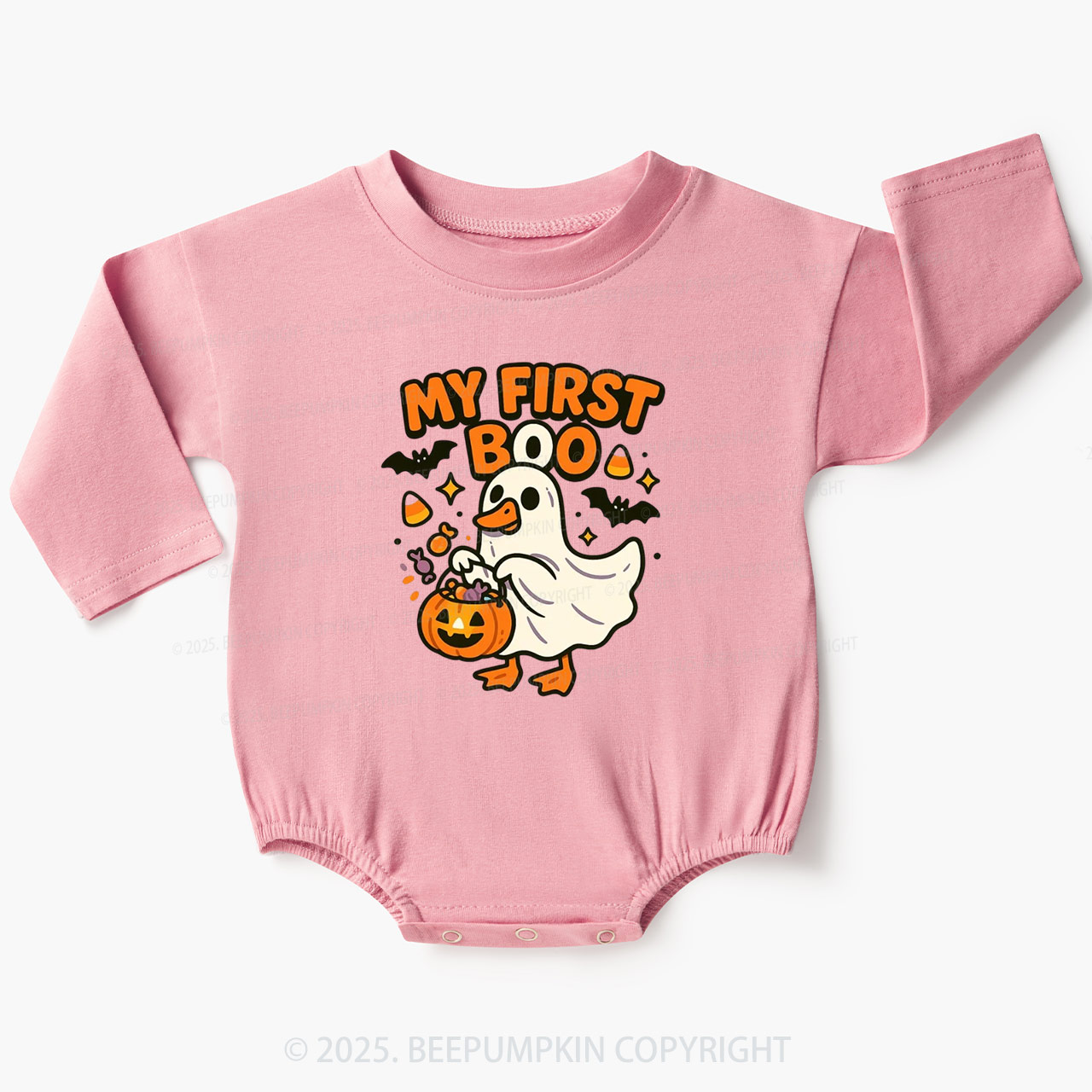 My First Boo Halloween Baby Bubble Romper Beepumpkin