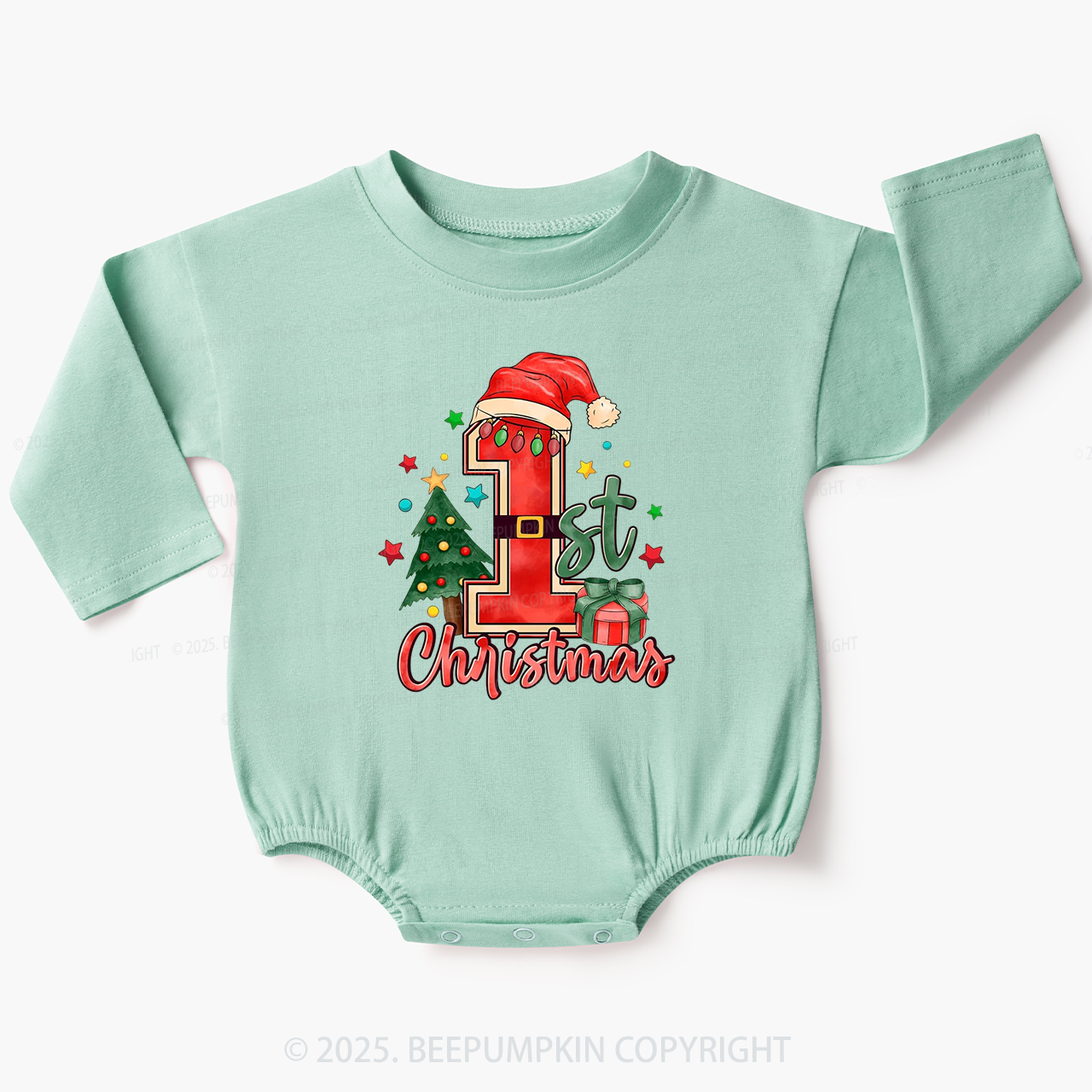 First Christmas Baby Bubble Romper Beepumpkin