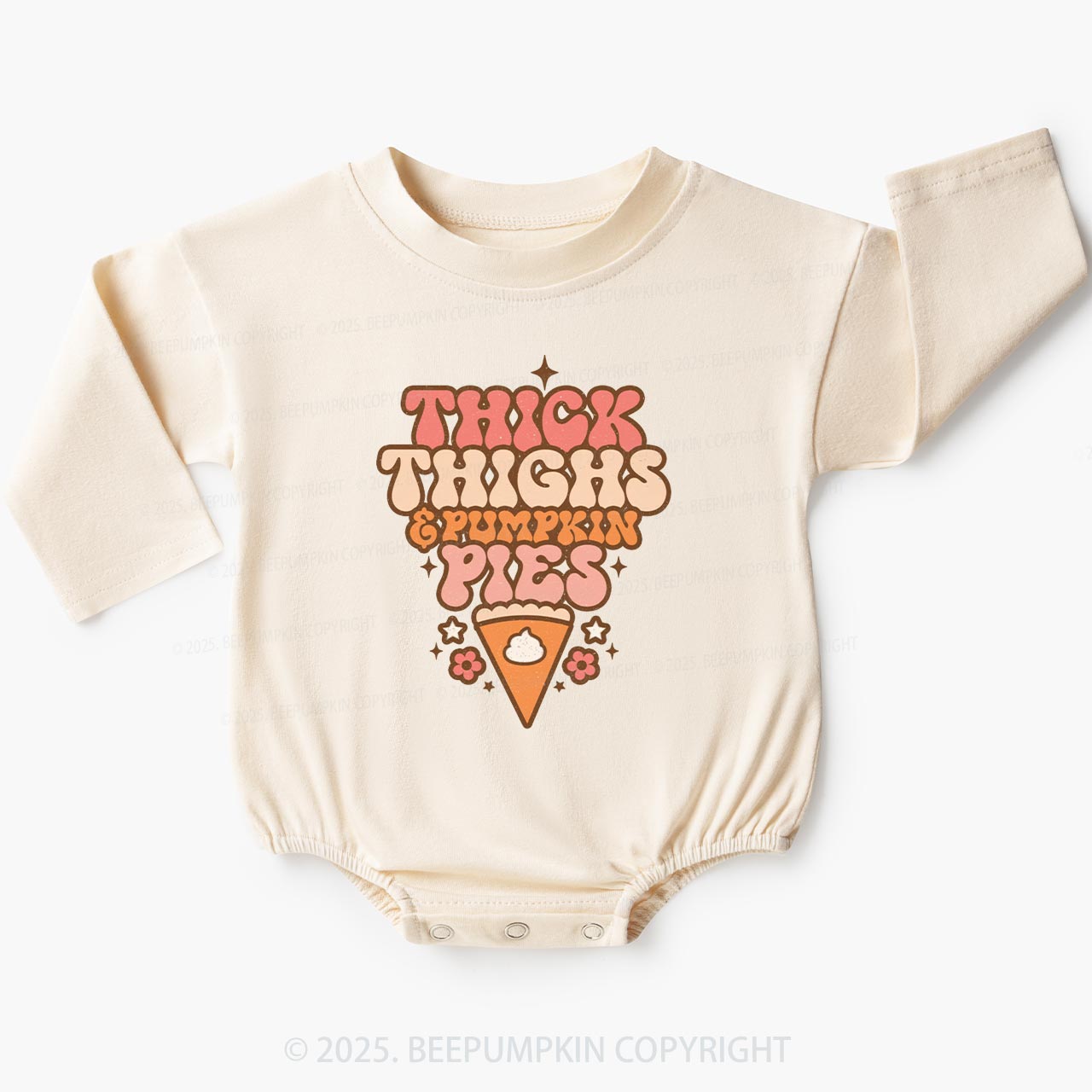 Thick Thighs Pumpkin Pies Baby Bubble Romper Beepumpkin