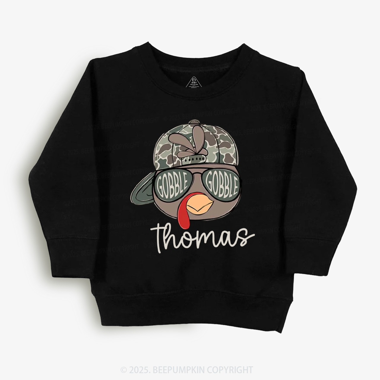 Personalized Boys/Girl Turkey Camo Thanksgiving Kid's Sweatshirt