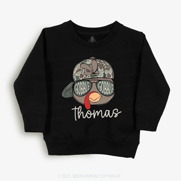 Personalized Boys/Girl Turkey Camo Thanksgiving Kid's Sweatshirt