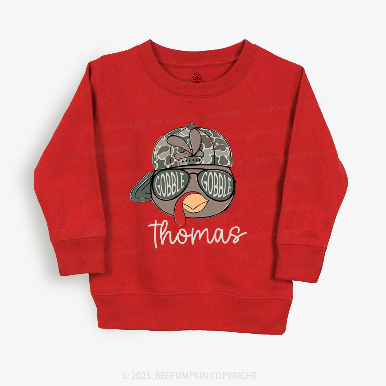 Personalized Boys/Girl Turkey Camo Thanksgiving Kid's Sweatshirt