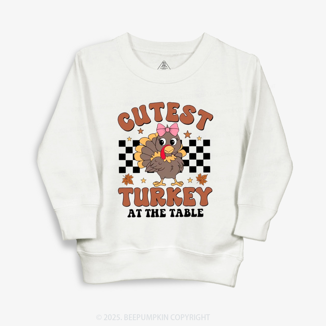 Coolest Turkey At The Table Thanksgiving Kid's Sweatshirt