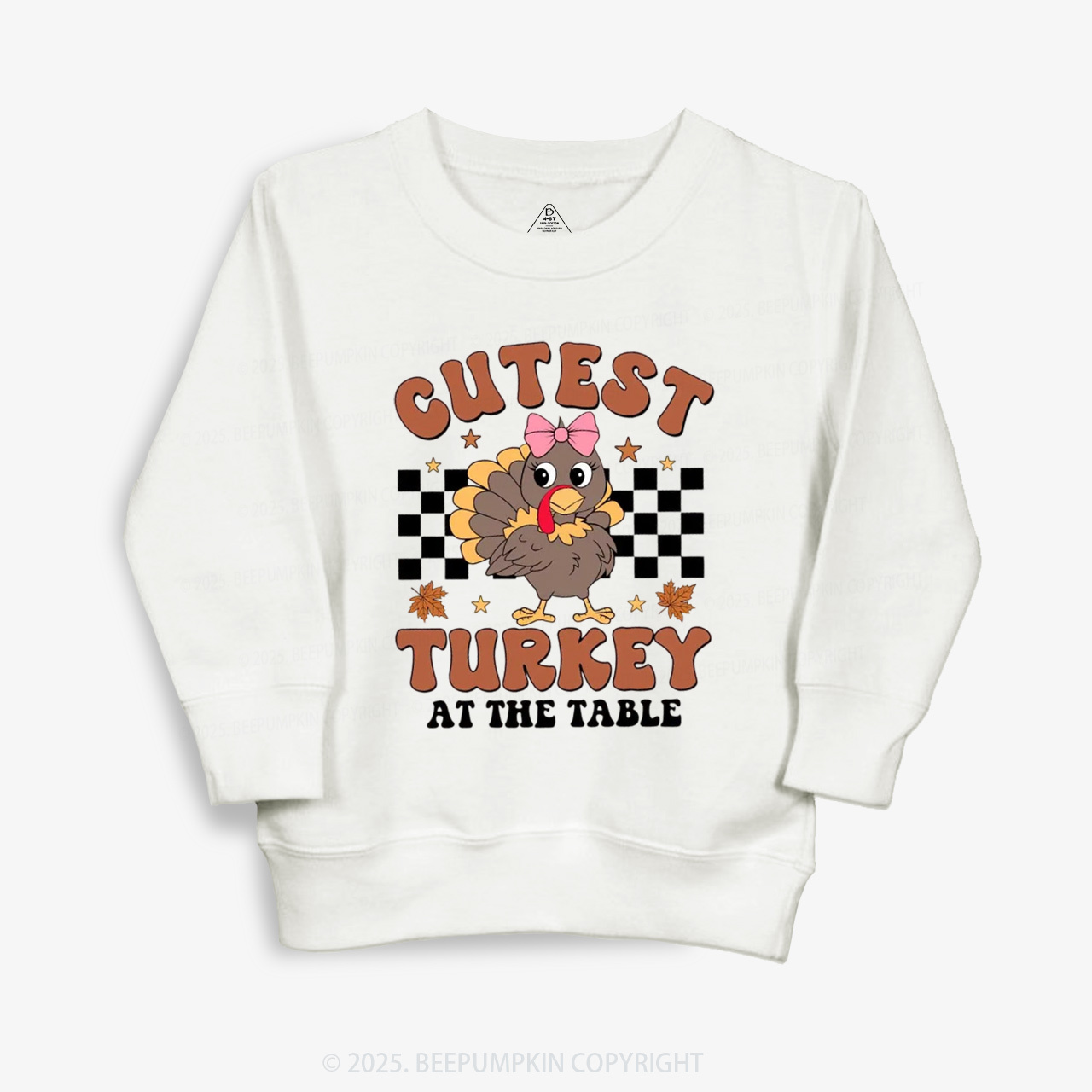 Coolest Turkey At The Table Thanksgiving Kid's Sweatshirt