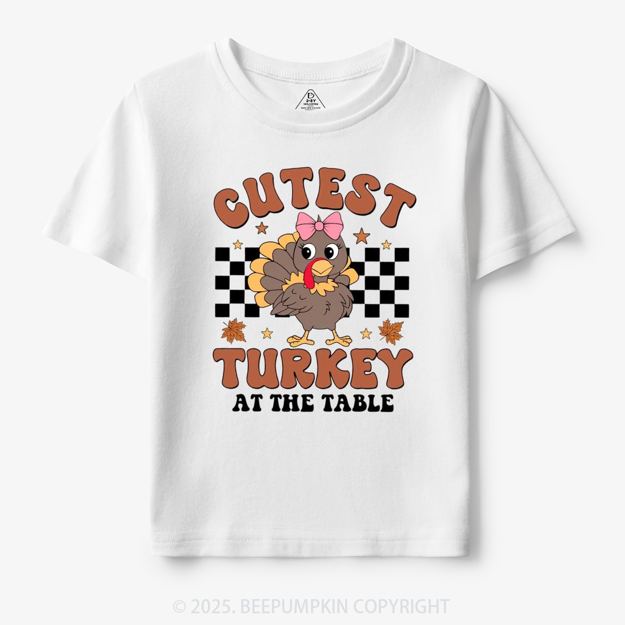 Coolest Turkey At The Table Thanksgiving Toddler&Kid's Tees Beepumpkin