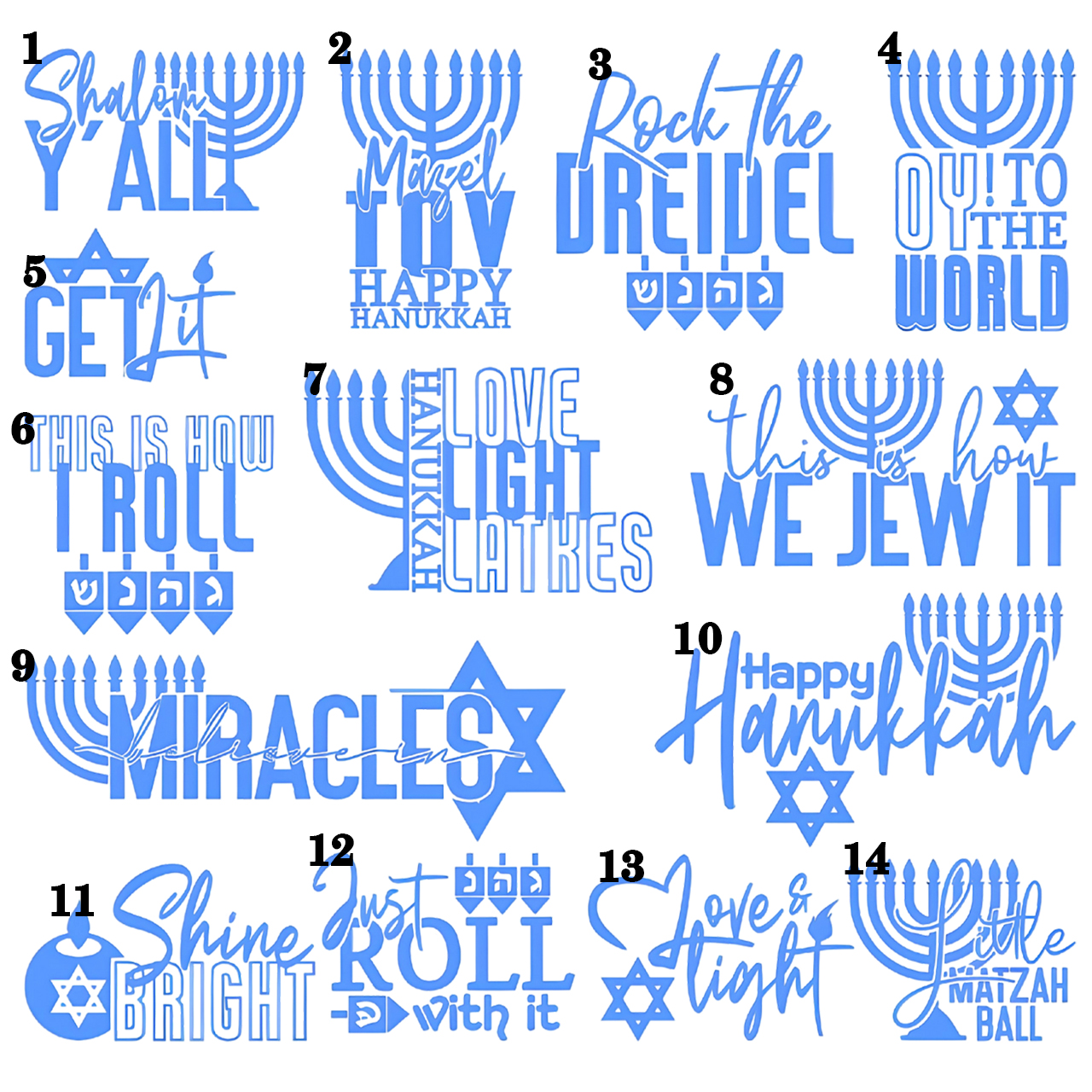 Personalized Hanukkah Saying Matching Blue Pajamas Beepumpkin