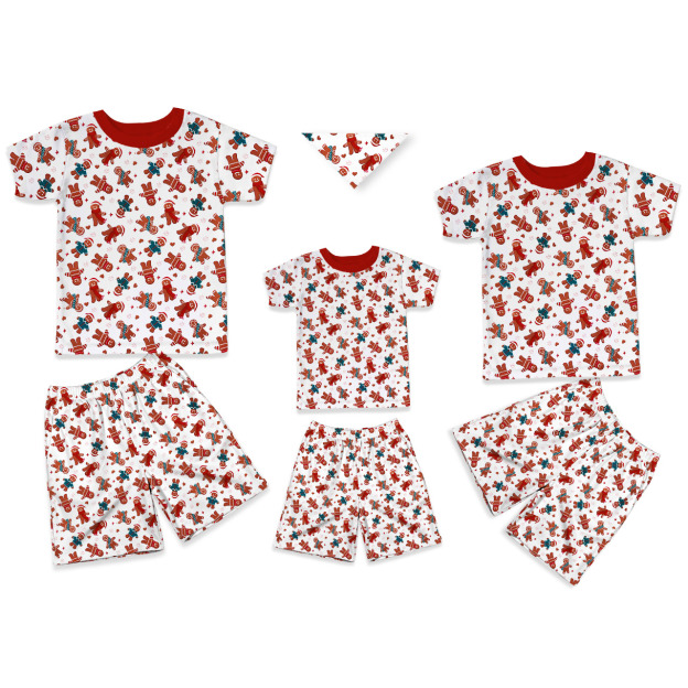 Gingerbread Man Christmas All-Over Print Short Family Matching Pajama Sets