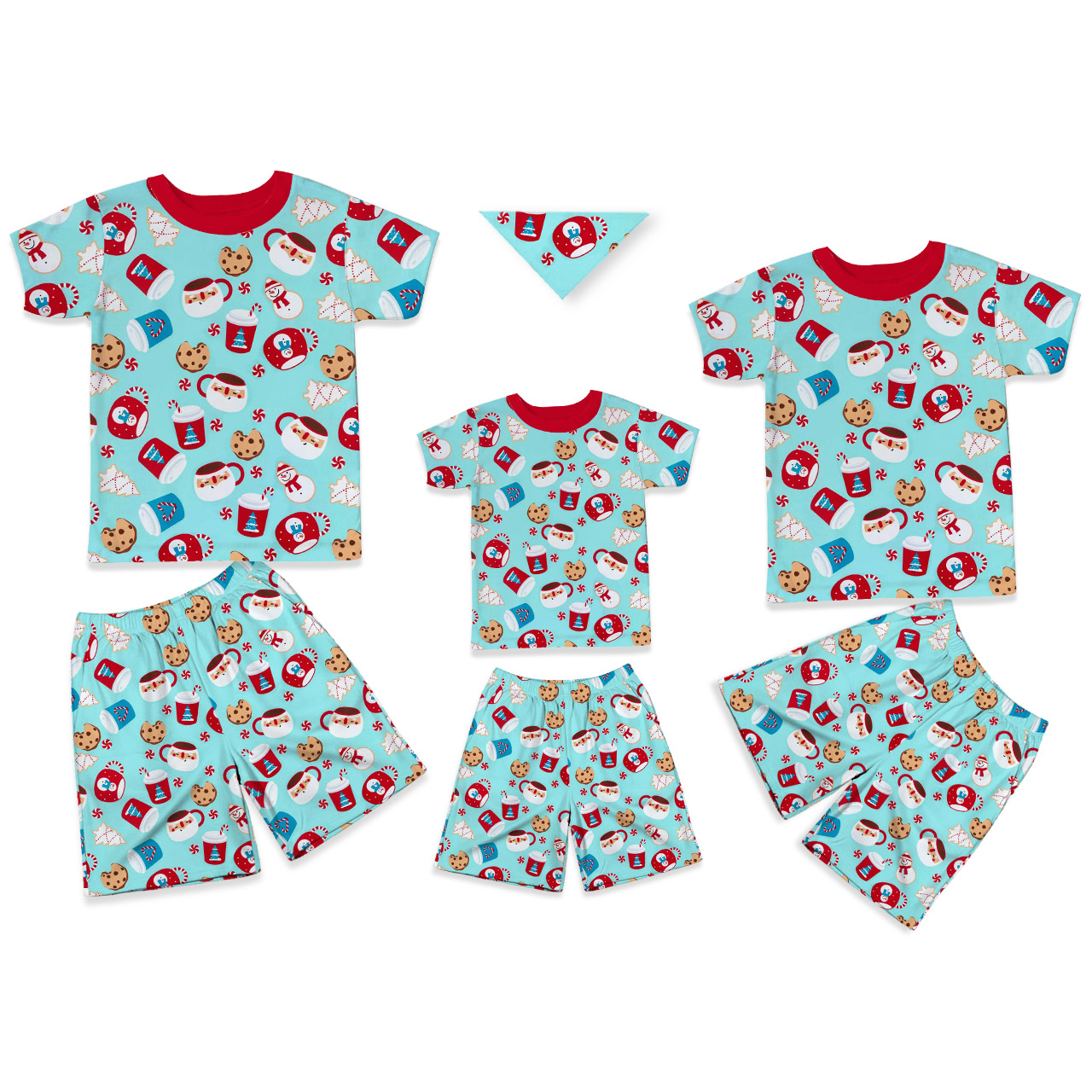 Mug & Cookie Magic Blue All-Over Print Short Family Matching Pajama Sets