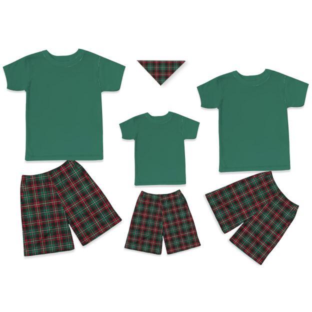 Evergreen Plaid Comfort All-Over Print Short Family Matching Pajama Sets