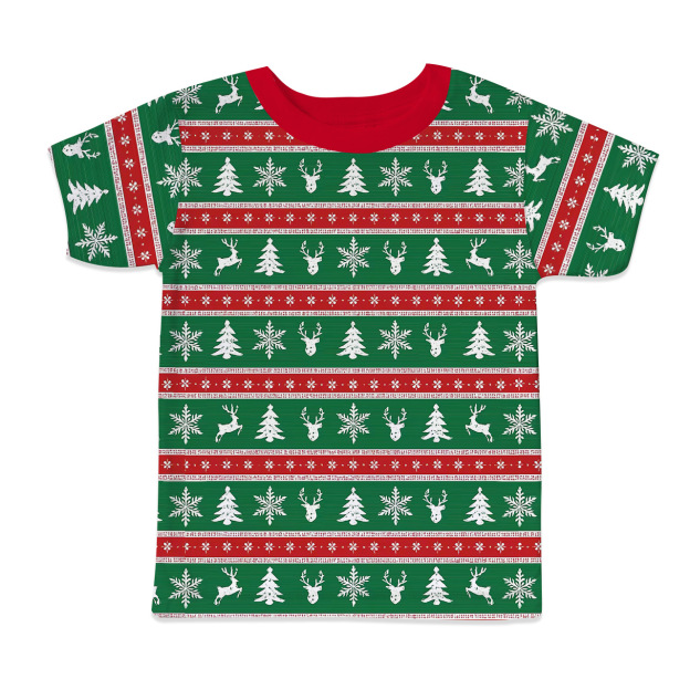 Red & Green Christmas Magic All-Over Print Short Family Matching Pajama Sets