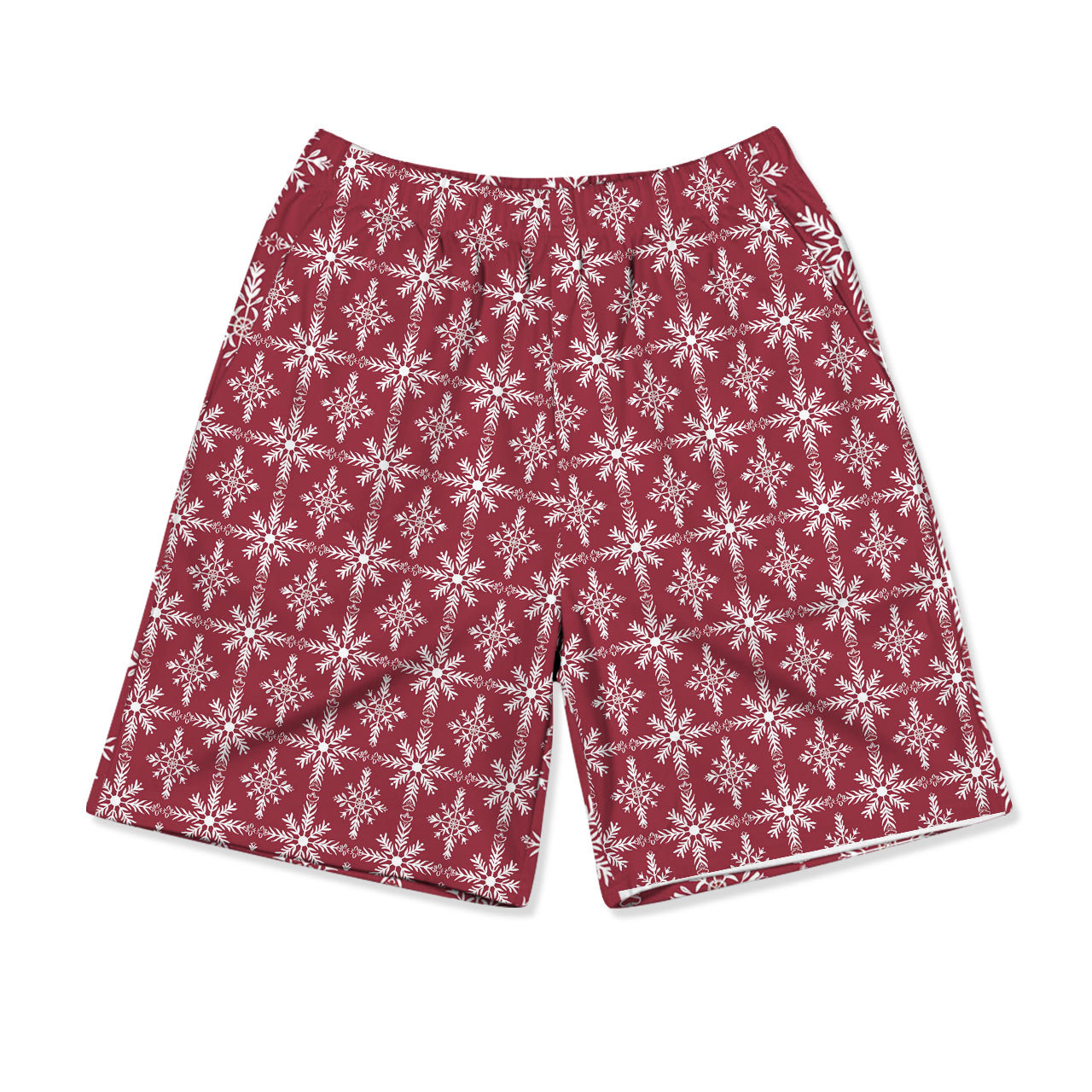 Crimson Snowfall All-Over Print Short Family Matching Pajama Sets