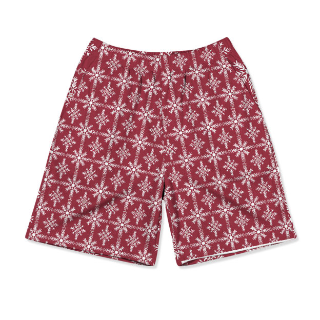 Crimson Snowfall All-Over Print Short Family Matching Pajama Sets