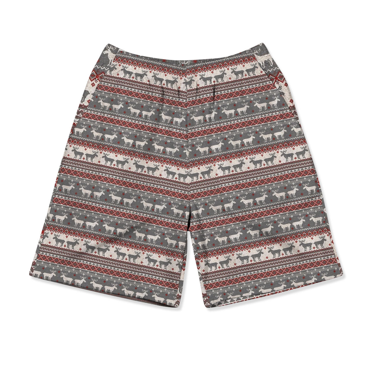 Reindeer Winter Stripe All-Over Print Short Family Matching Pajama Sets