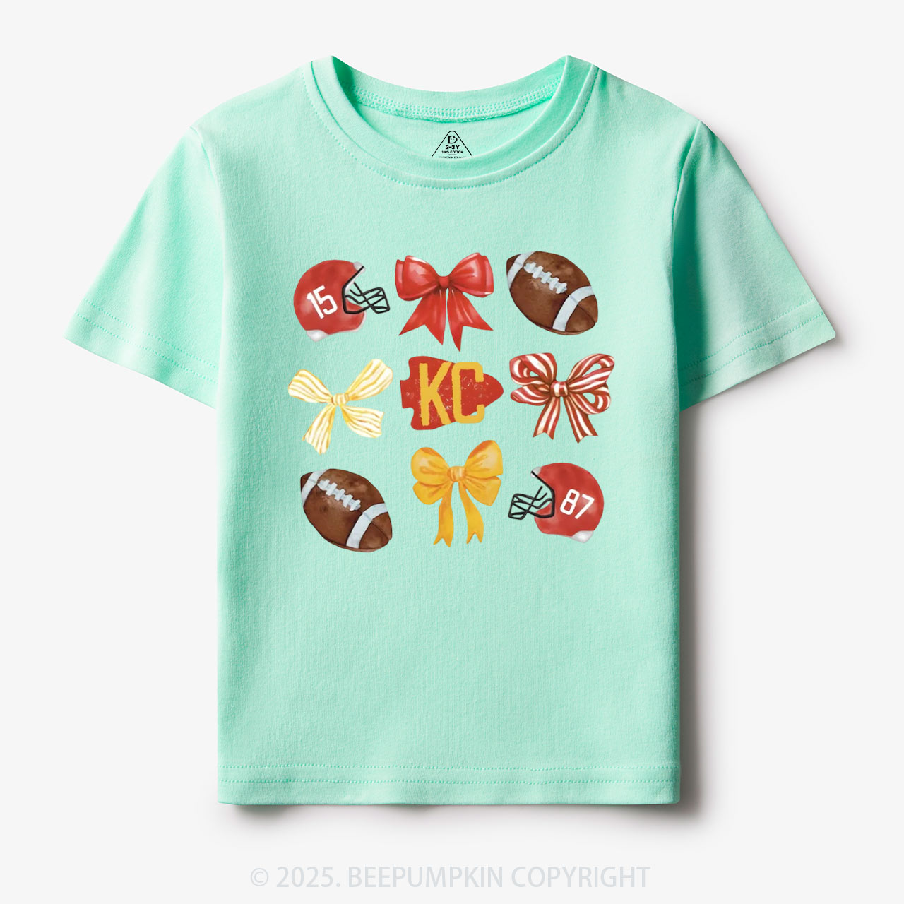 Football Mascots Coquette Toddler&Kid's Tees Beepumpkin