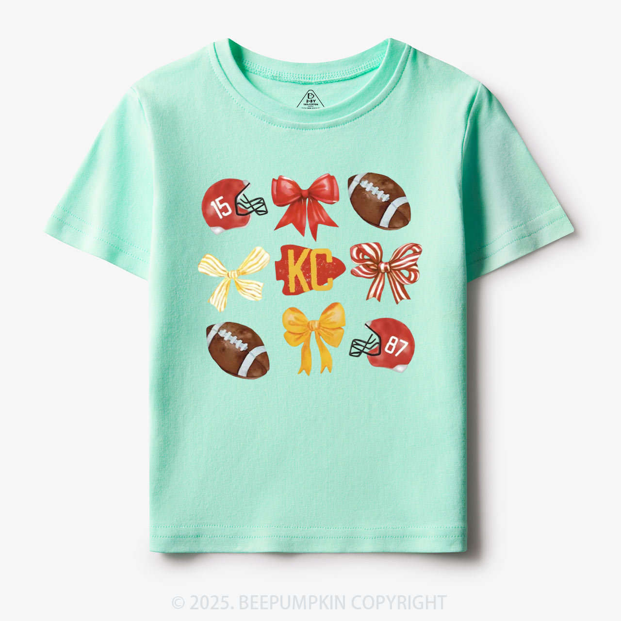 Football Mascots Coquette Toddler&Kid's Tees Beepumpkin