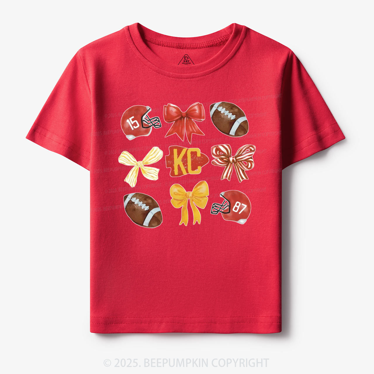 Football Mascots Coquette Toddler&Kid's Tees Beepumpkin