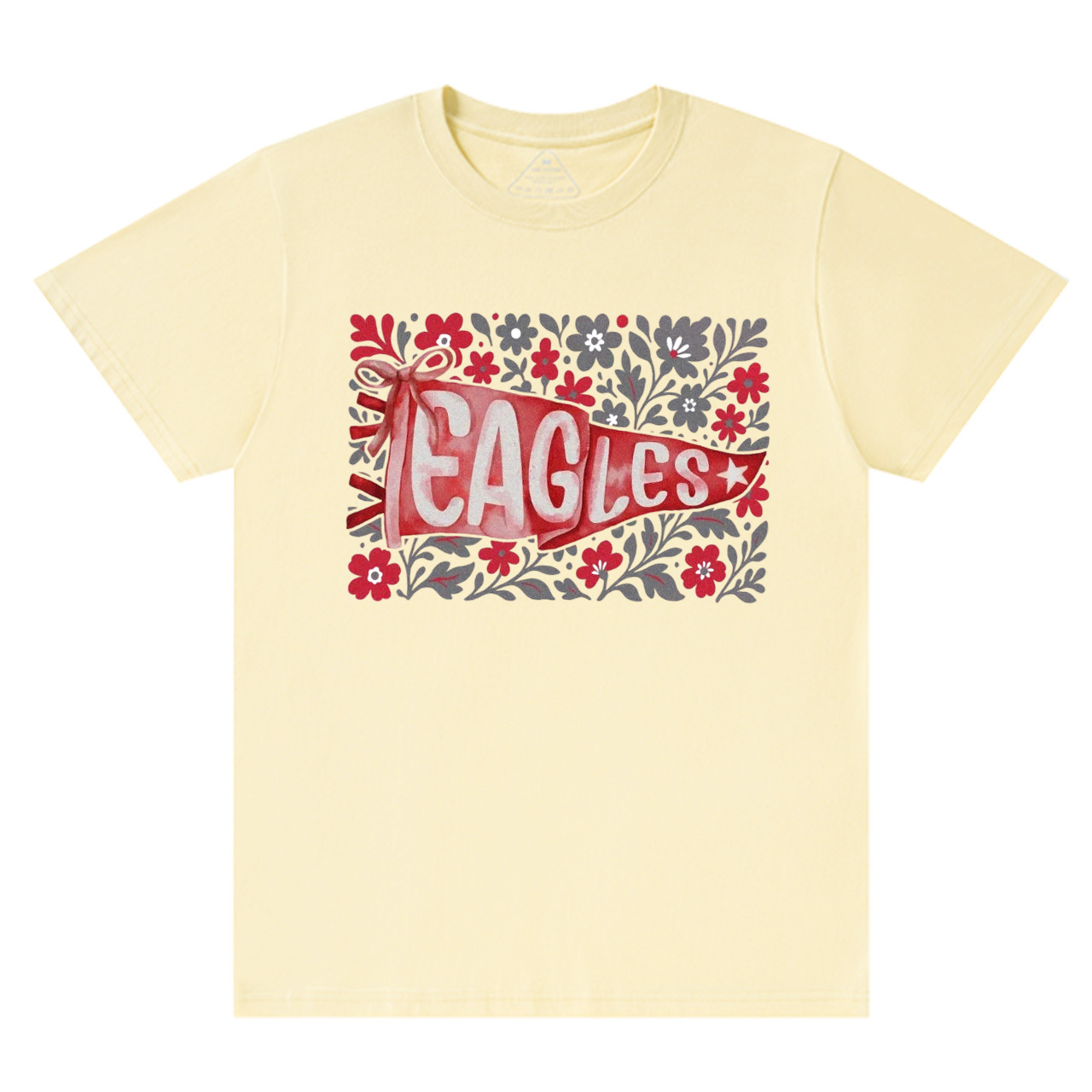 Personalized Team Mascot Watercolor Pennant Flower T-Shirts Beepumpkin