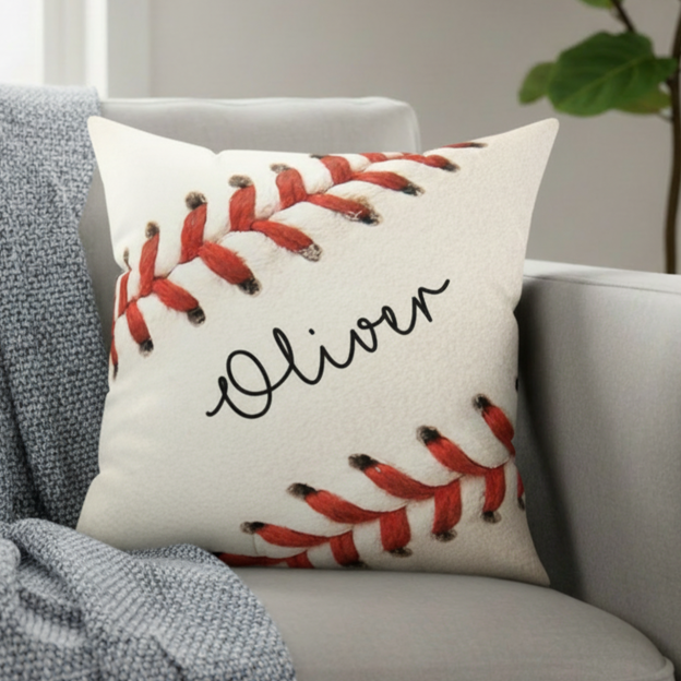 Personalized Baseball Name Pillow Cover