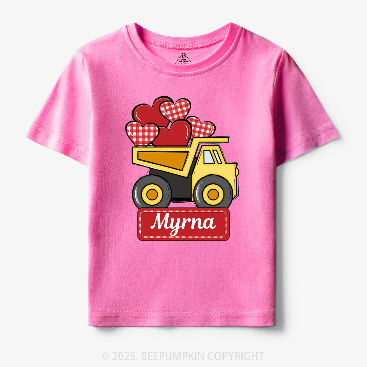 Personalized Truck Valentine Toddler&Kid's Tees Beepumpkin