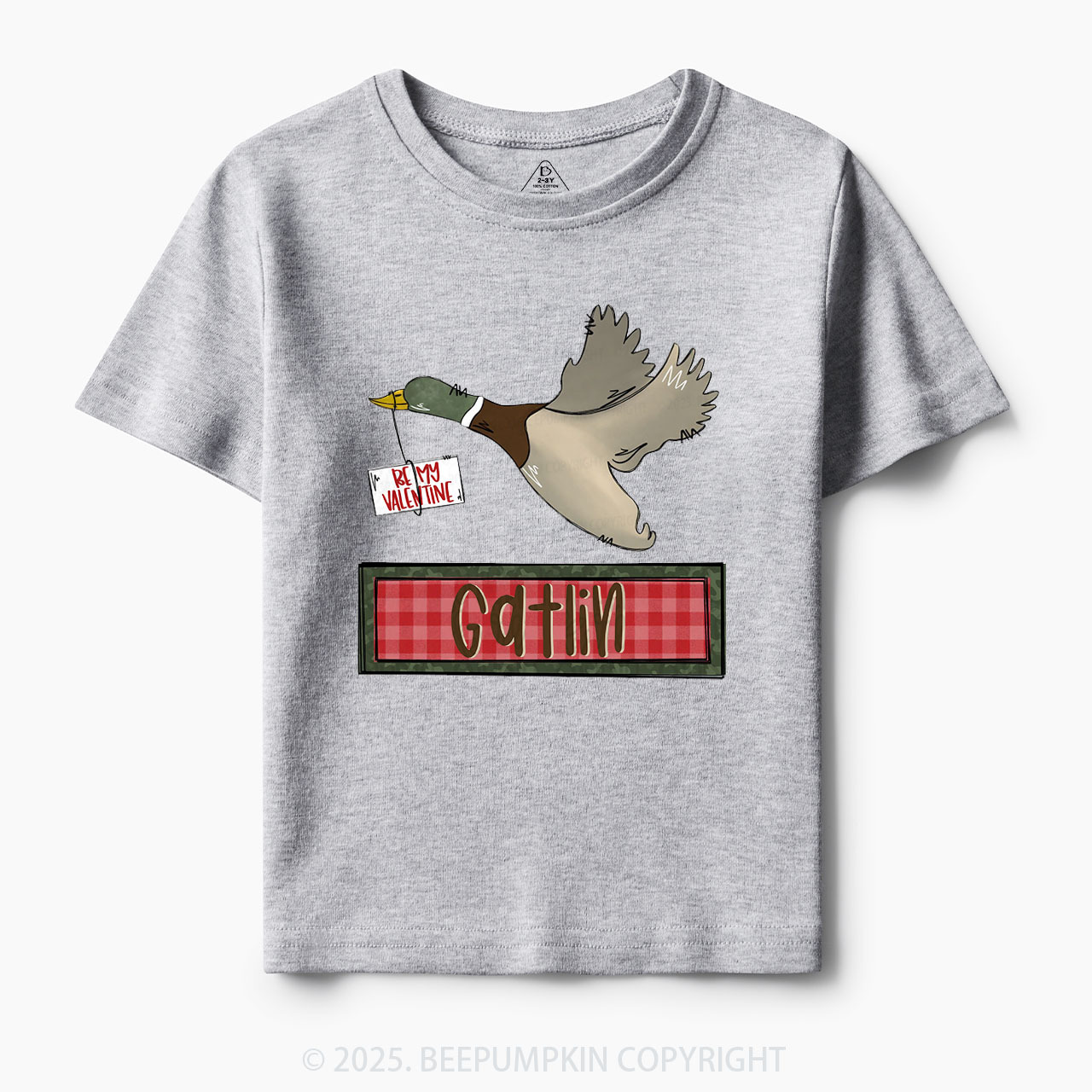 Personalized Be My Valentine Duck Toddler&Kid's Tees Beepumpkin