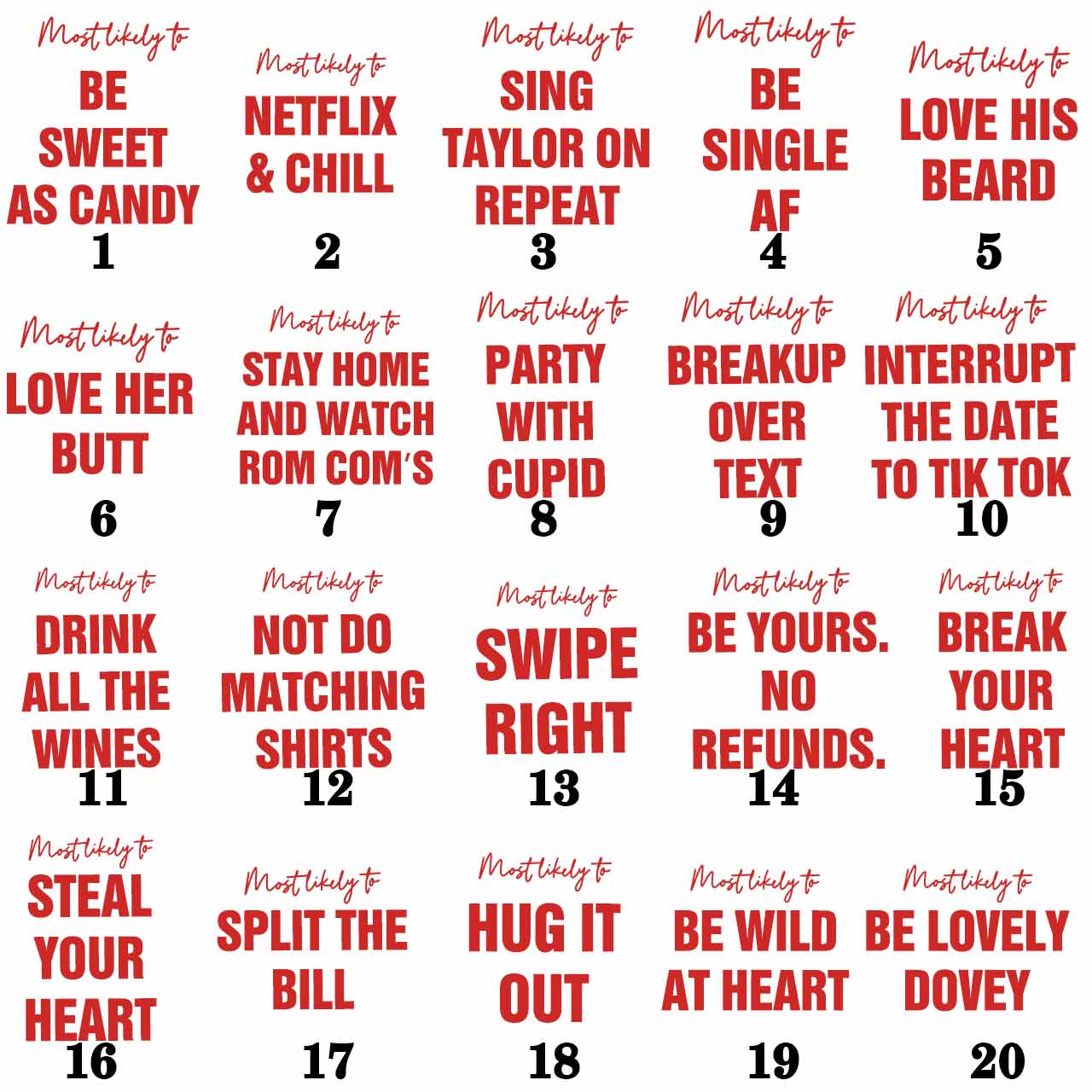 Personalized Most Likely To 20 Valentine's Day Family Shirt