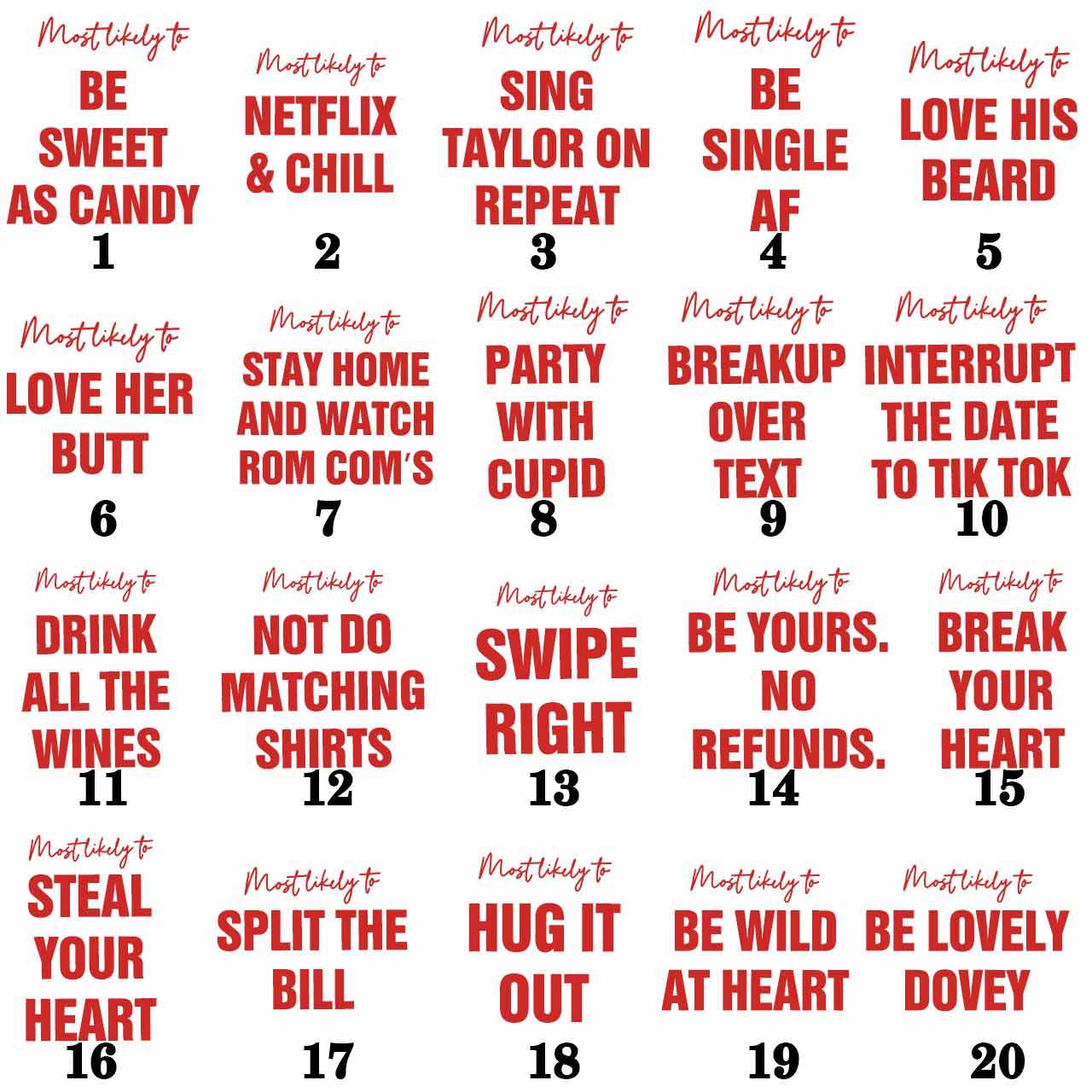 Personalized Most Likely To 20 Valentine's Day Family Shirt