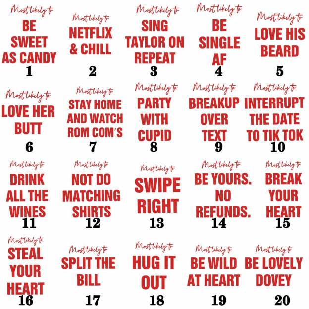 Personalized Most Likely To 20 Valentine's Day Family Shirt