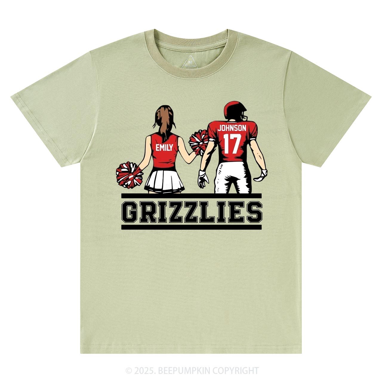 Personalized Football And Cheer Mom T-Shirts Beepumpkin