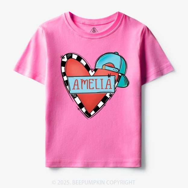 Personalized Cool Heart Toddler&Kid's Tees Beepumpkin