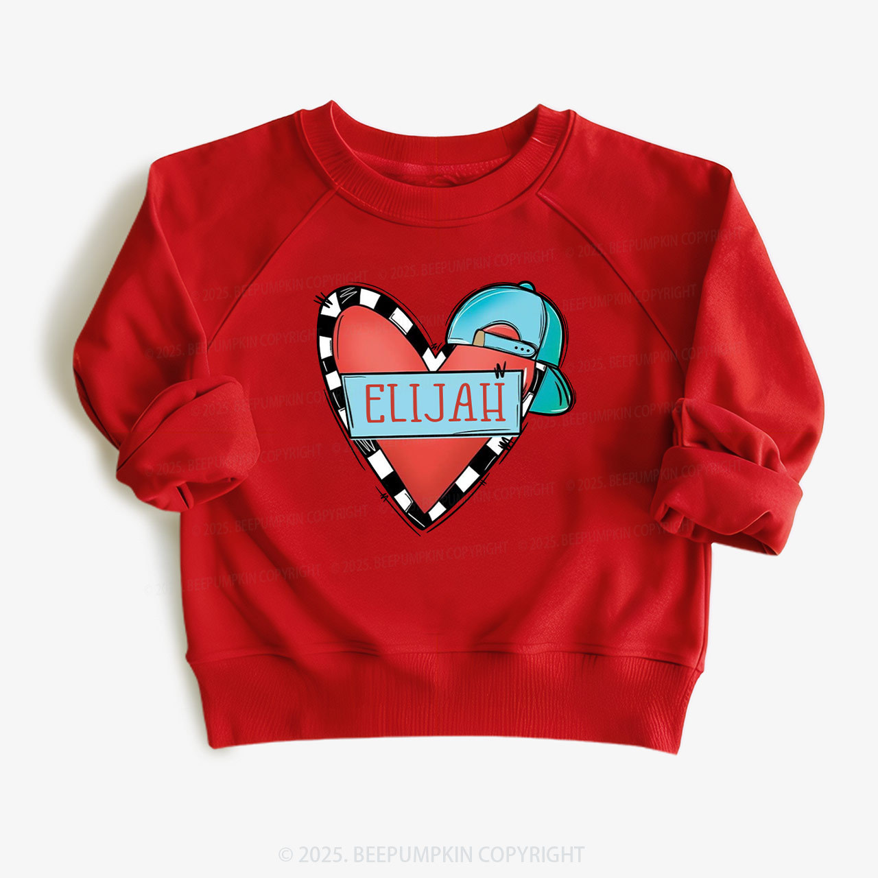 Personalized Cool Heart Valentine Kid's Sweatshirt
