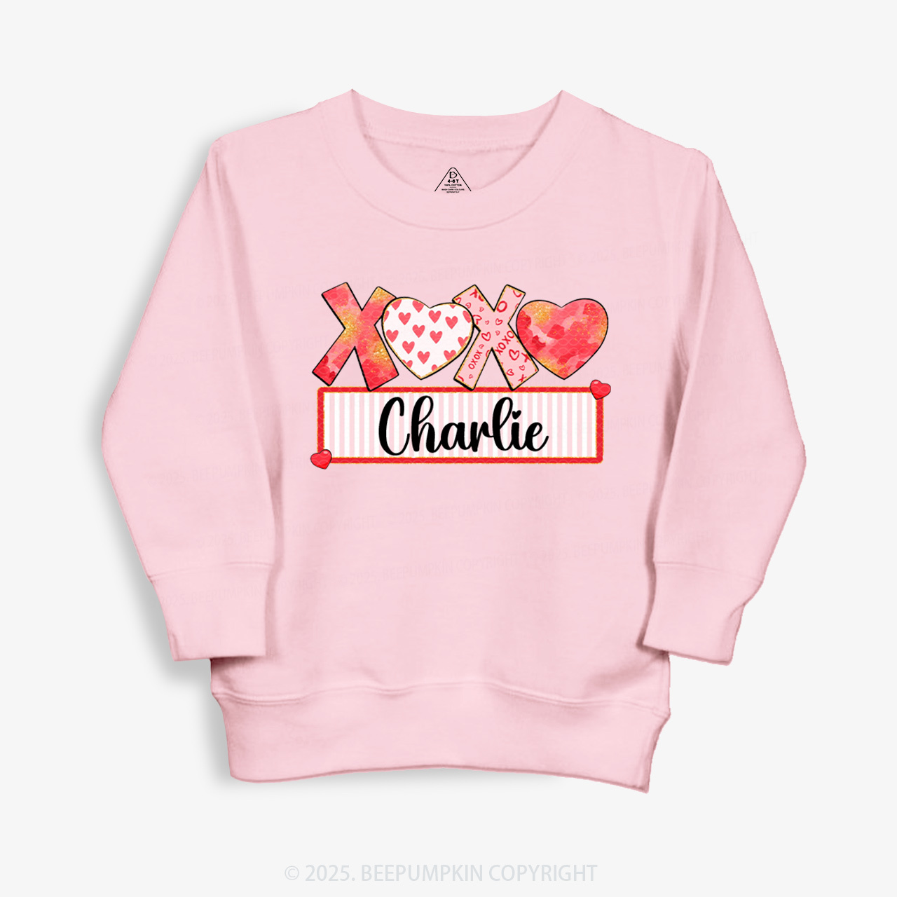 Personalized Xoxo Name Valentine Kid's Sweatshirt