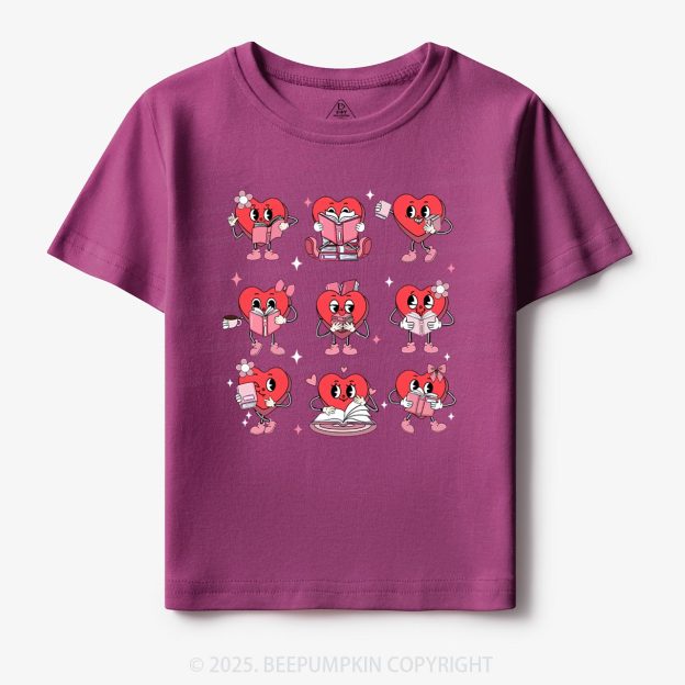 Book Lovers Valentine’s Day Toddler&Kid's Tees Beepumpkin