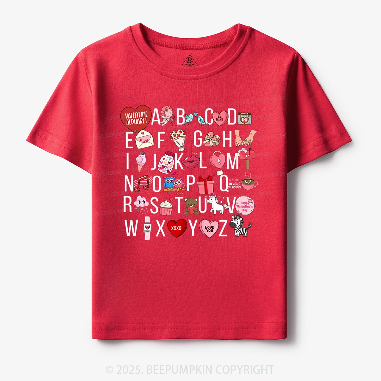 Valentine Alphabet Toddler&Kid's Tees Beepumpkin