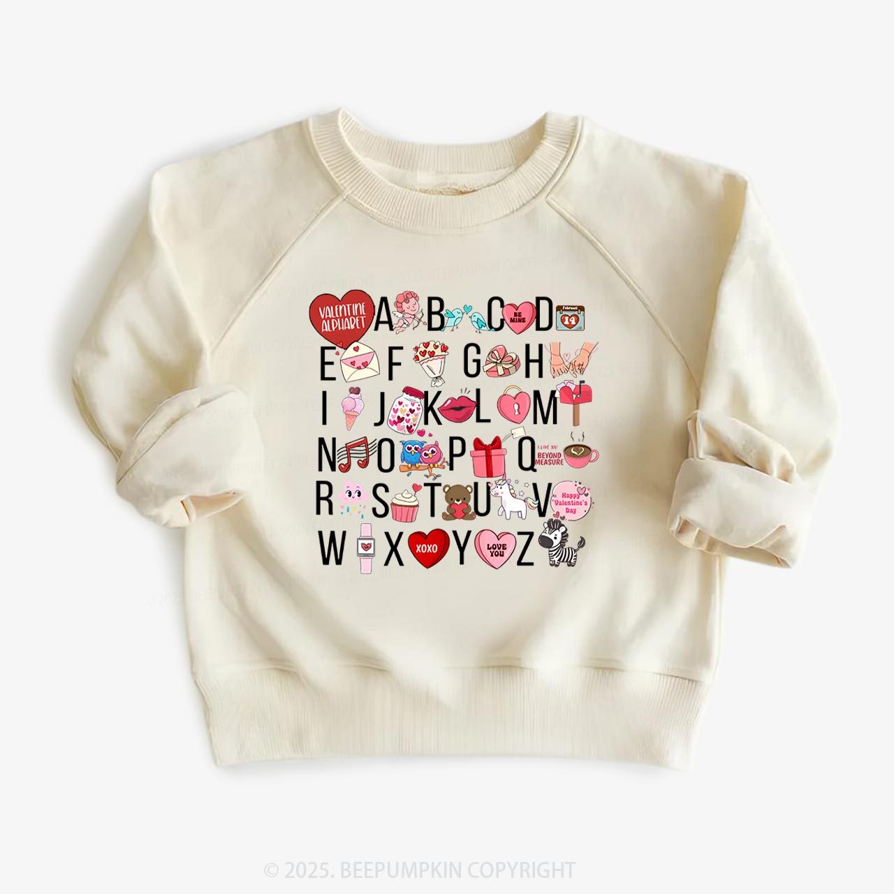 Valentine Alphabet Kid's Sweatshirt