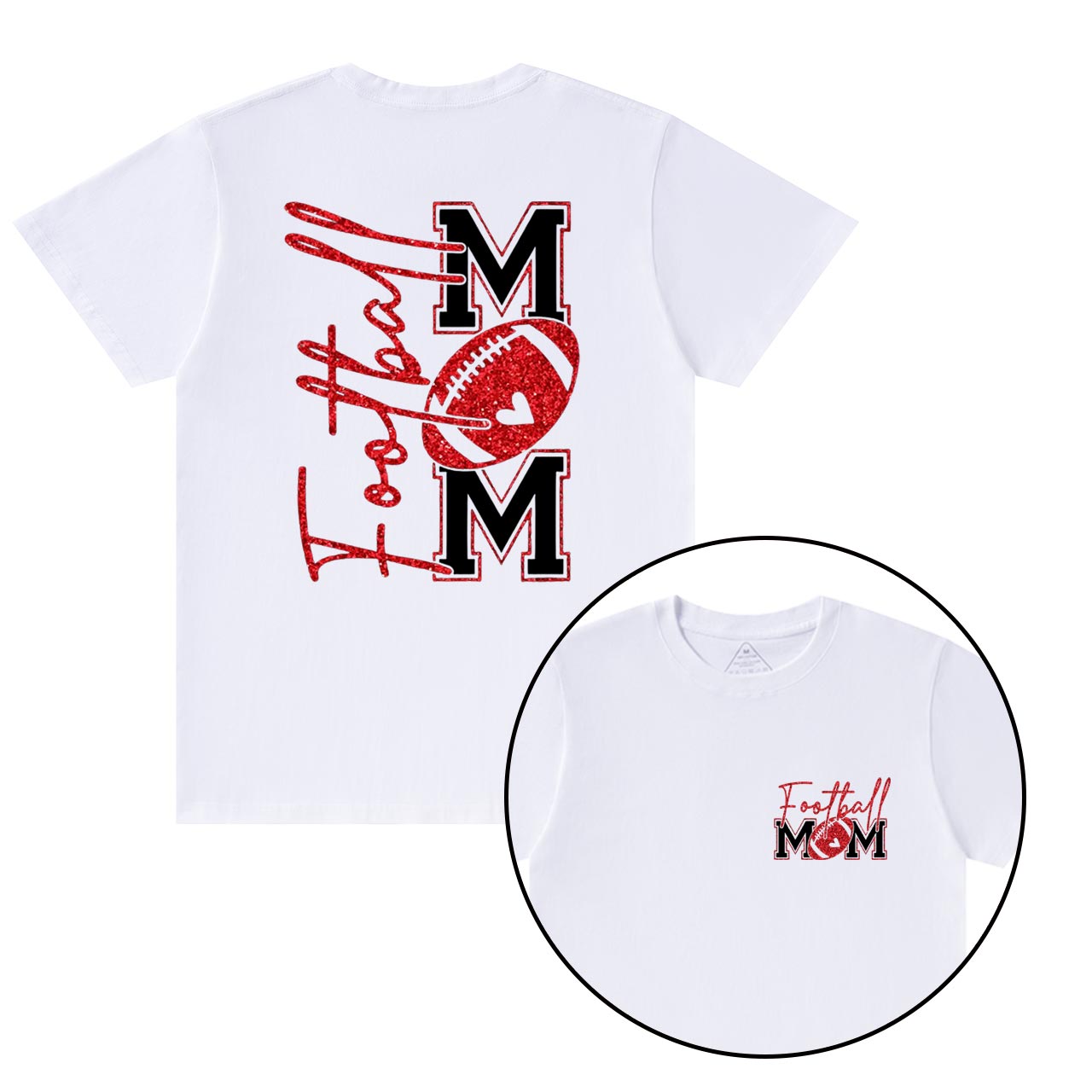 Glitter Football Mama T-Shirts Beepumpkin