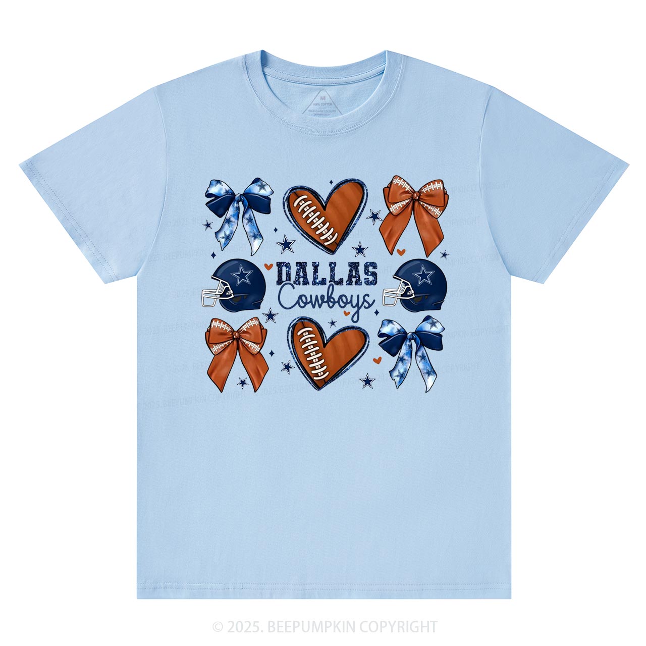 Blue Star Football Mama T-Shirts Beepumpkin