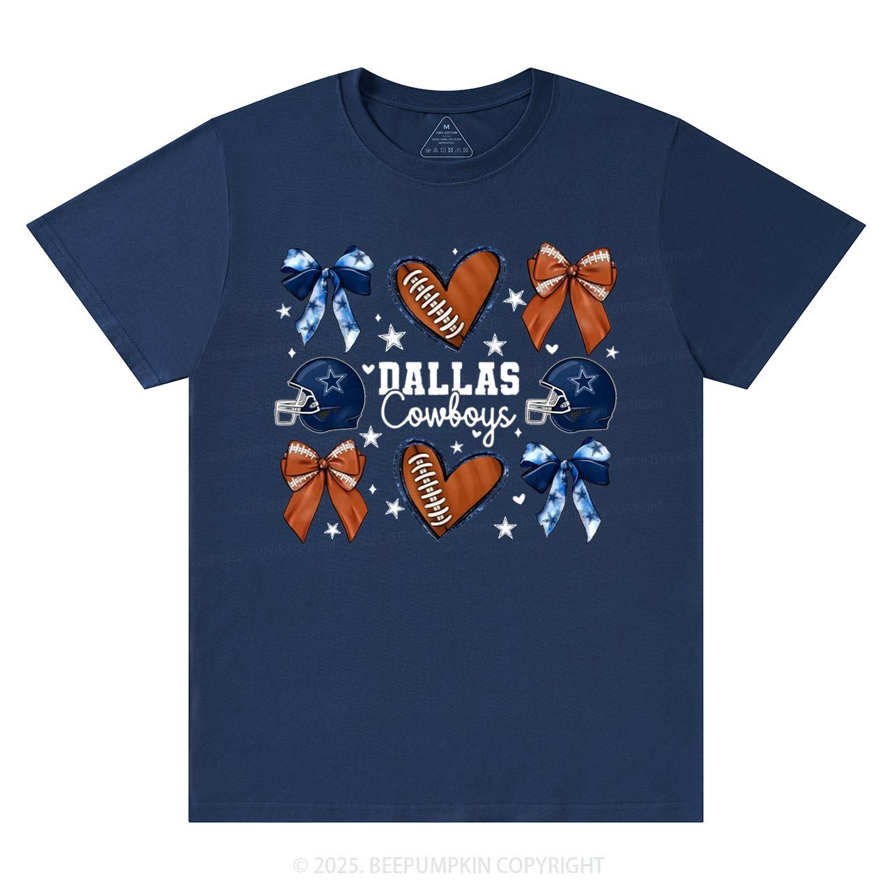 Blue Star Football Mama T-Shirts Beepumpkin