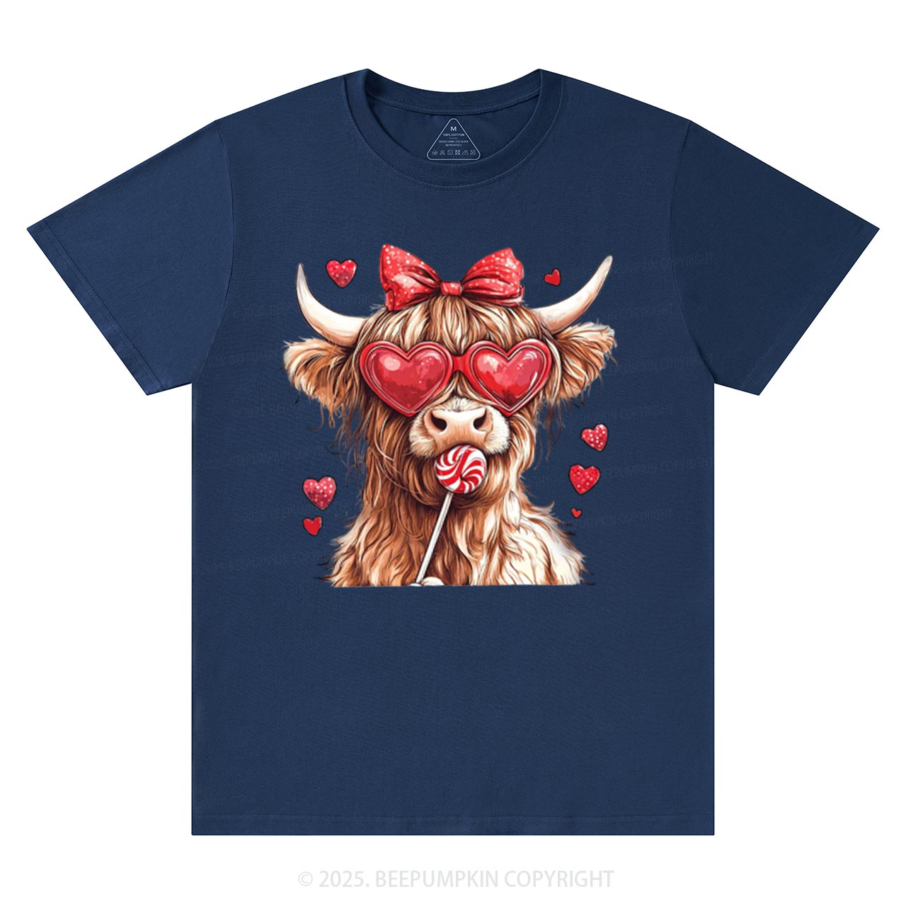 Highland Cow Valentine's Day T-Shirts Beepumpkin