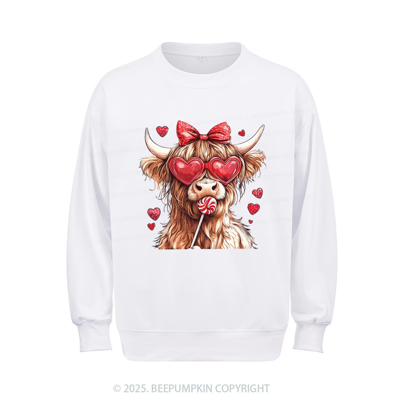 Highland Cow Valentine's Day Aldult Sweatshirt