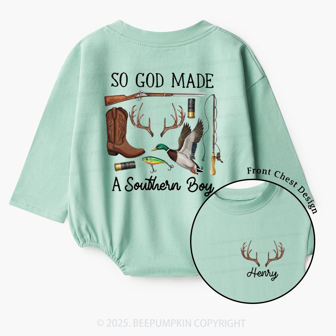 Personalized So God Made A Southern Baby Bubble Romper Beepumpkin