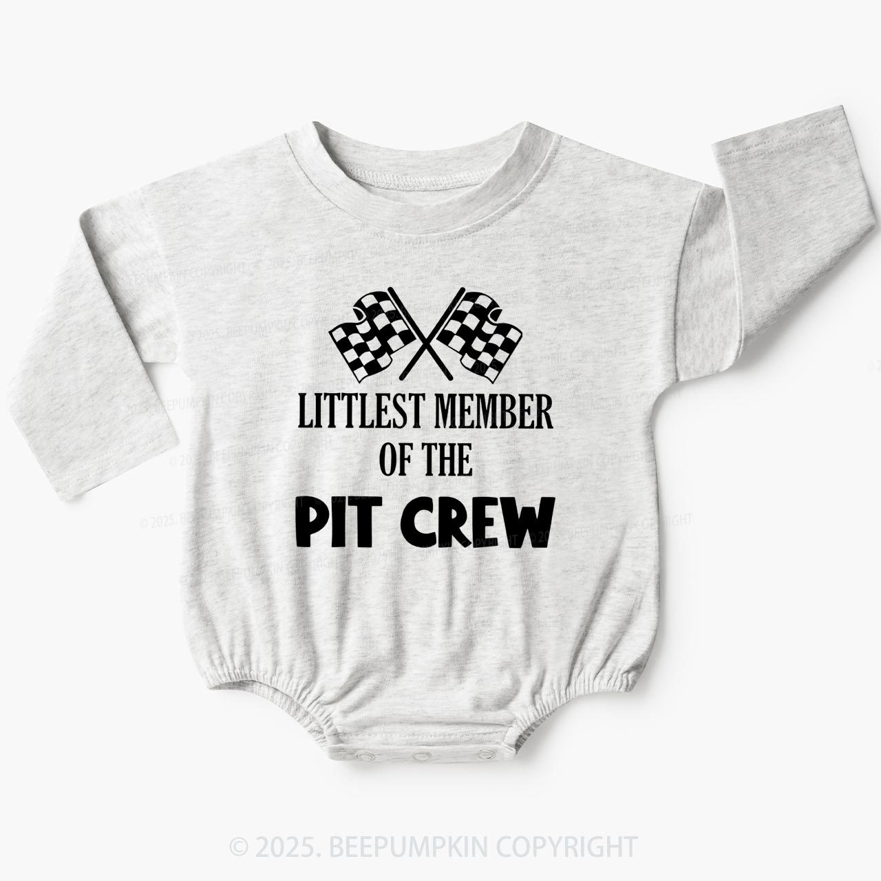Littlest Member Of The Pit Crew Baby Bubble Romper Beepumpkin