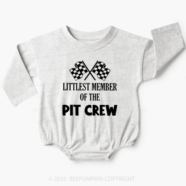 Littlest Member Of The Pit Crew Baby Bubble Romper Beepumpkin
